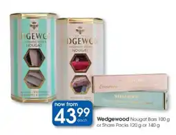 Clicks Wedgewood Nougat Bars 100 g or Share Packs 120 g or 140 g offer