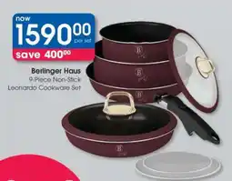 Clicks Berlinger Haus 9-Piece Non-Stick Leonardo Cookware Set offer