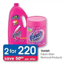 Clicks Vanish Fabric Stain Removal Products offer