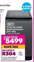 Game Defy 14 kg Top Loader Washing Machine (DTL 160) offer