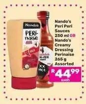 Game Nando's Peri Peri Sauce or Creamy Dressing Perinaise offer