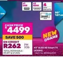 Game 43 QLED HD Smart TV (43Q5S) offer