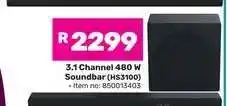 Game 3.1 Channel 480 W Soundbar (HS3100) offer