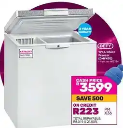 Game DEFY 195 L Chest Freezer offer
