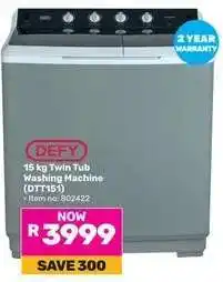 Game DEFY 15 kg Twin Tub Washing Machine (DTT151) offer