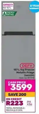 Game Defy 157 L Top Freezer Metallic Fridge offer