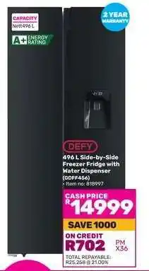 Game DEFY 496 L Side-by-Side Freezer Fridge with Water Dispenser (GDFF456) offer