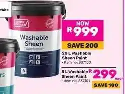 Game 20 L Washable Sheen Paint offer