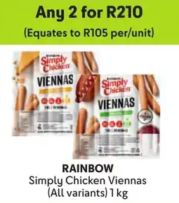 Makro Rainbow Simply Chicken Viennas offer