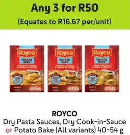 Makro Royco Dry Pasta Sauces, Dry Cook-in-Sauce or Potato Bake offer