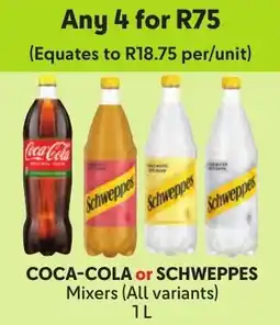 Makro Coca-Cola or Schweppes Mixers offer