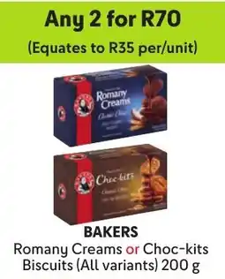 Makro Bakers Romany Creams or Choc-kits Biscuits offer