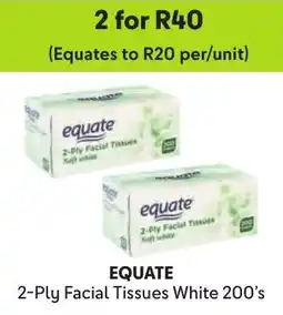 Makro Equate 2-Ply Facial Tissues White offer