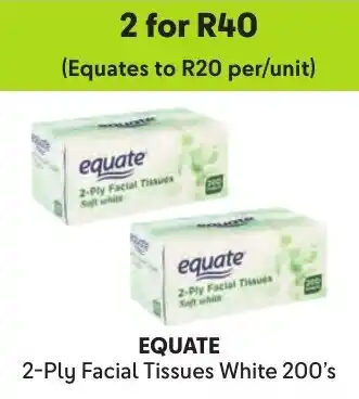 Makro Equate 2-Ply Facial Tissues White offer