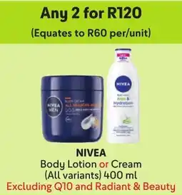 Makro Nivea Body Lotion or Cream offer