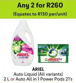 Makro Ariel Auto Liquid or Auto All in 1 Power Pods offer