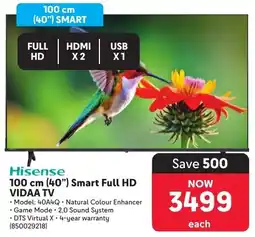Makro Hisense 100 cm 40" Smart Full HD VIDAA TV offer