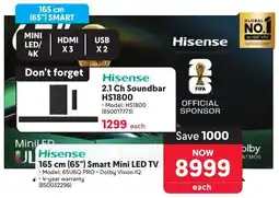 Makro Hisense 165 cm 65" Smart Mini LED TV offer