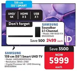 Makro Samsung 139 cm 55" Smart UHD TV offer