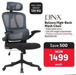 Makro Linx Bulsara High-Back Mesh Chair offer