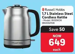 Makro Russell Hobbs Stainless Steel Cordless Kettle offer