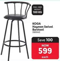 Makro Koga Haymen Swivel Barstool offer