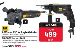 Makro Cat 750 W Angle Grinder or 600 W Impact Drill offer