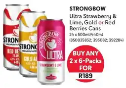Makro Strongbow Ultra Strawberry & Lime, Gold or Red Berries Cans offer