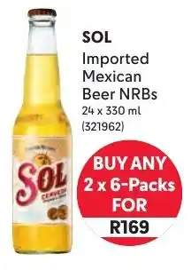 Makro Sol Imported Mexican Beer NRBs offer