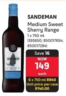 Makro Sandeman Medium Sweet Sherry Range offer
