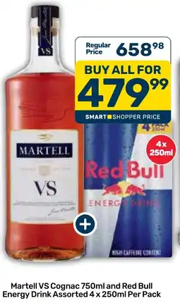 Pick n Pay Martell VS Cognac and Red Bull Energy Drink Assorted offer