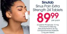 Clicks Sinutab Sinus Pain Extra Strength Tablets offer