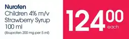 Clicks Nurofen Children 4% m/v Strawberry Syrup offer
