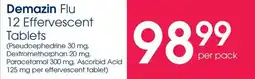 Clicks Demazin Flu 12 Effervescent Tablets offer