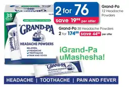 Clicks Grand-Pa 12 Headache Powders offer