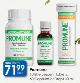 Clicks Promune Effervescent Tablets, Capsules or Drops offer