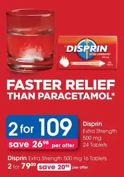 Clicks Disprin Extra Strength 500 mg Tablets offer