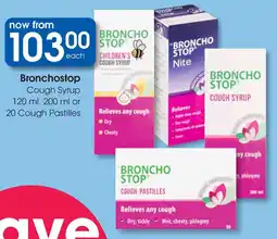 Clicks Bronchostop Cough Syrup or Cough Pastilles offer