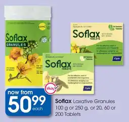 Clicks Soflax Laxative Granules, Tablets offer