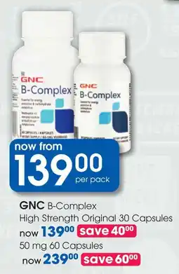 Clicks GNC B-Complex High Strength Original 30 Capsules offer