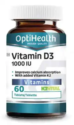 Clicks OptiHealth Vitamin D3 1000 IU 60 Tablets offer