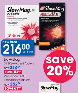 Clicks Slow-Mag 30 Effervescent Tablets offer