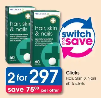 Clicks Hair, Skin & Nails Tablets