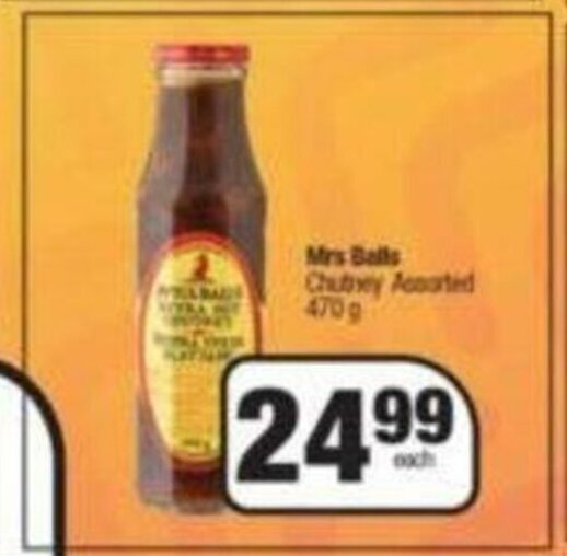 Mrs Balls Chutney Assorted 470g offer at Spar