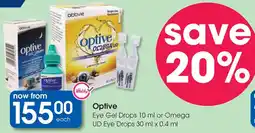 Clicks Optive Eye Gel Drops or Omega UD Eye Drops offer