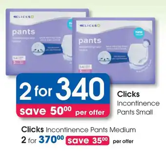 Clicks Incontinence Pants Small