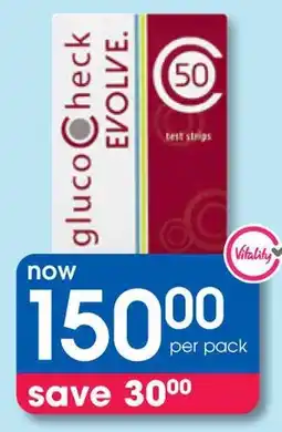 Clicks Glucocheck Evolve 50 Test Strips offer