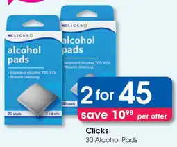 Clicks Clicks 30 Alcohol Pads offer