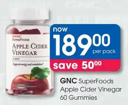 Clicks GNC SuperFoods Apple Cider Vinegar 60 Gummies offer