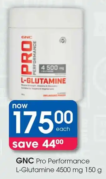 Clicks GNC Pro Performance L-Glutamine 4500 mg offer